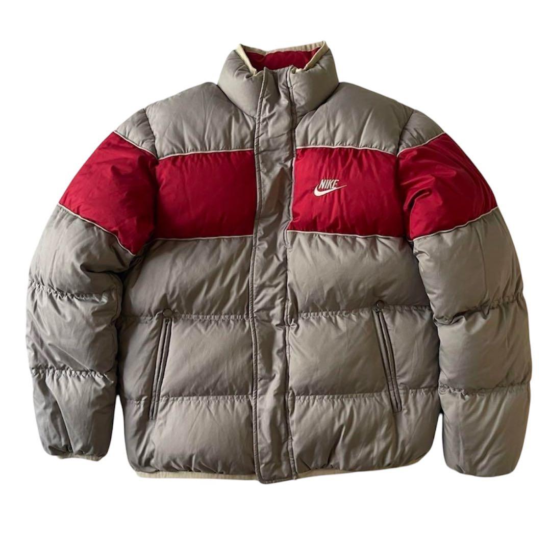 00s NIKE ナイキ ダウンジャケット リバーシブル グレー レッド - メルカリ