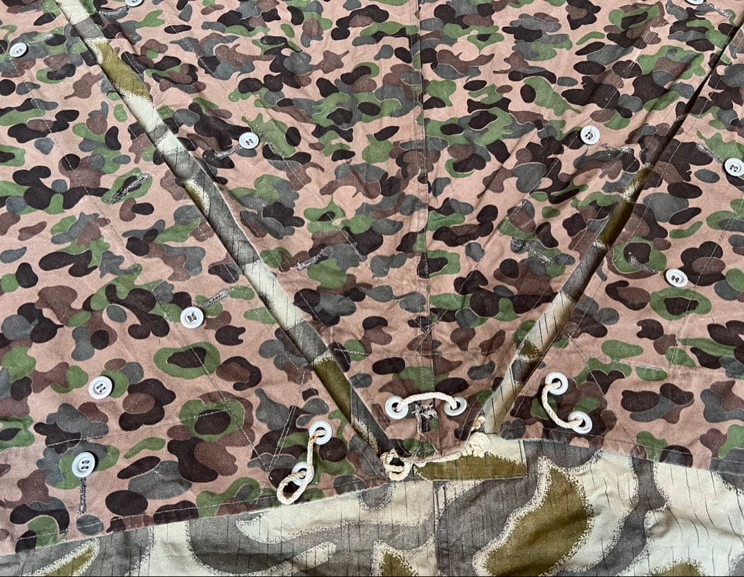 ②軍幕 オーストリア軍 ツェルトバーン スワンプカモ ポンチョテント 実物