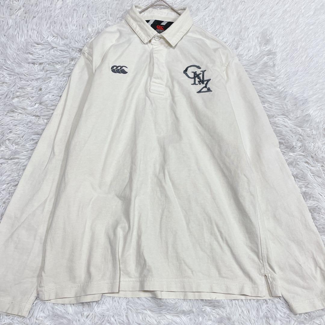 Canterbury アイボリー　ロングスリーブラガーポロ　ＸＬ　RA47112 カンタベリー（Canterbury） ポロシャツ 長袖 メンズ レディース 男女