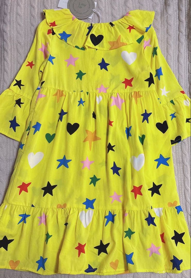 新品 ステラマッカートニーキッズ 星柄ワンピース 8Y /定価3万円以上