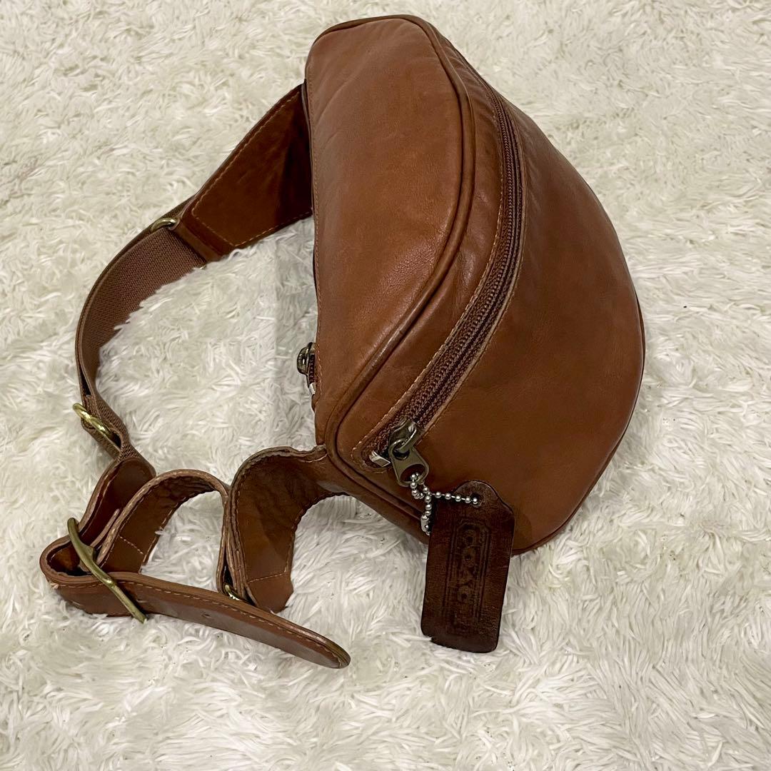 美品 希少✨オールド コーチ ボディバッグ ウエストポーチ バッグ ブラウン