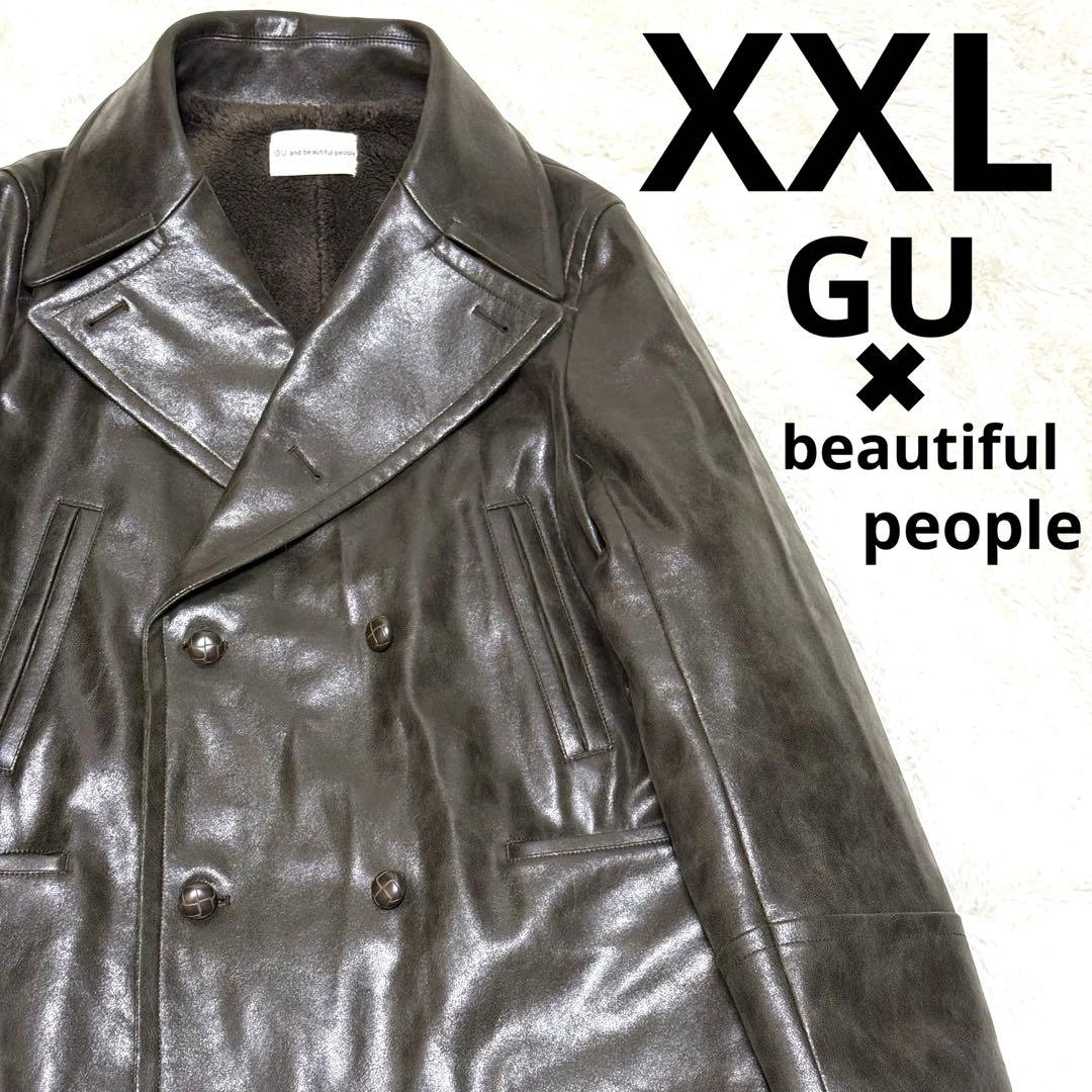 GU beautifulpeople フェイクレザーコート XXLXXL【GU×ビューティフル