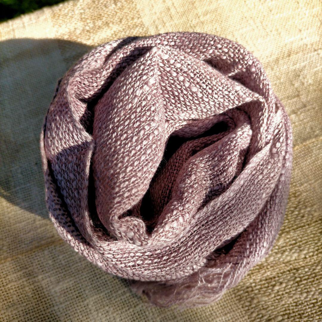 六葉茜染めコットンシルクストール - 小物クラシック