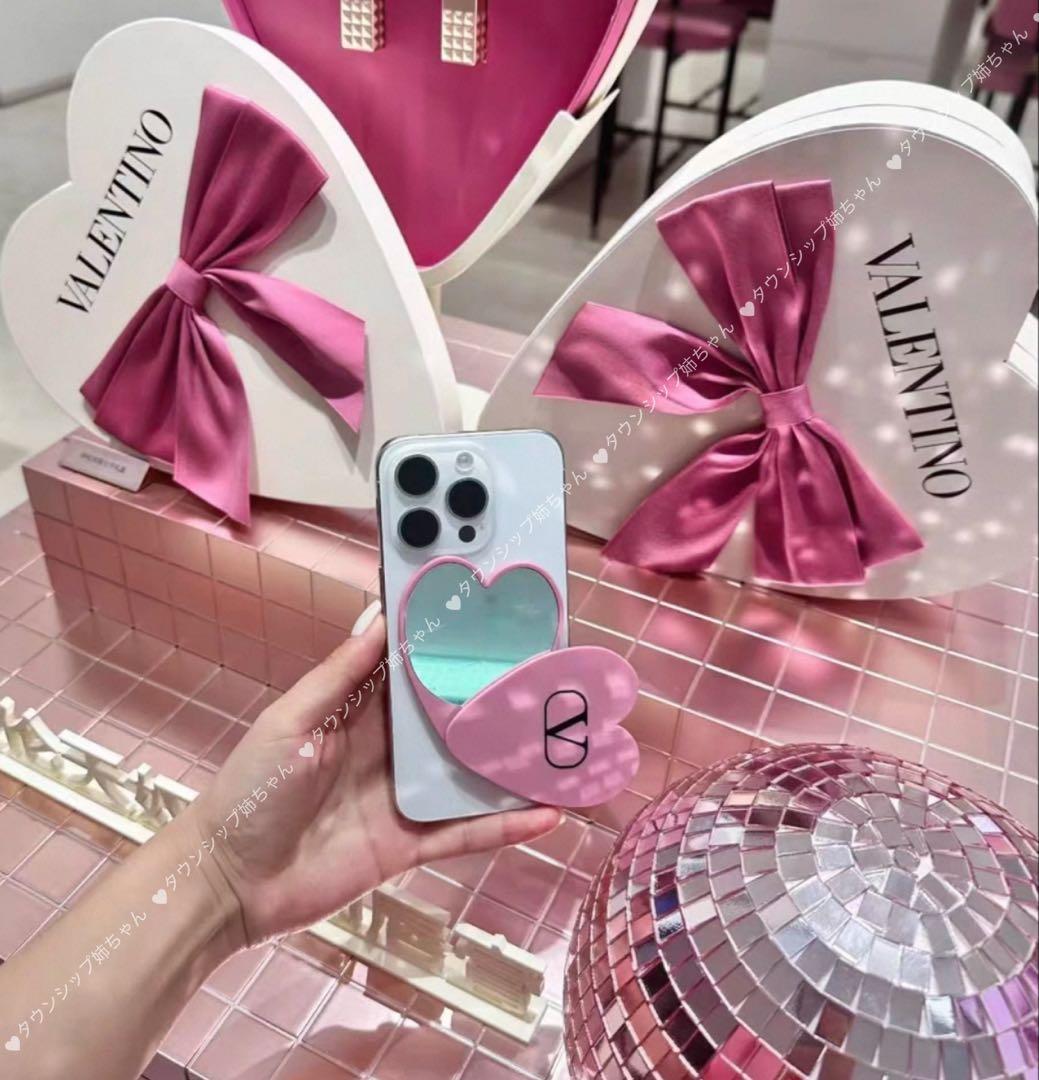 ヴァレンティノマグネット付き ミラー　ピンク　七夕限定 VALENTINO - 最新バート新品ノベルティ ヴァレンティノマグネット付き