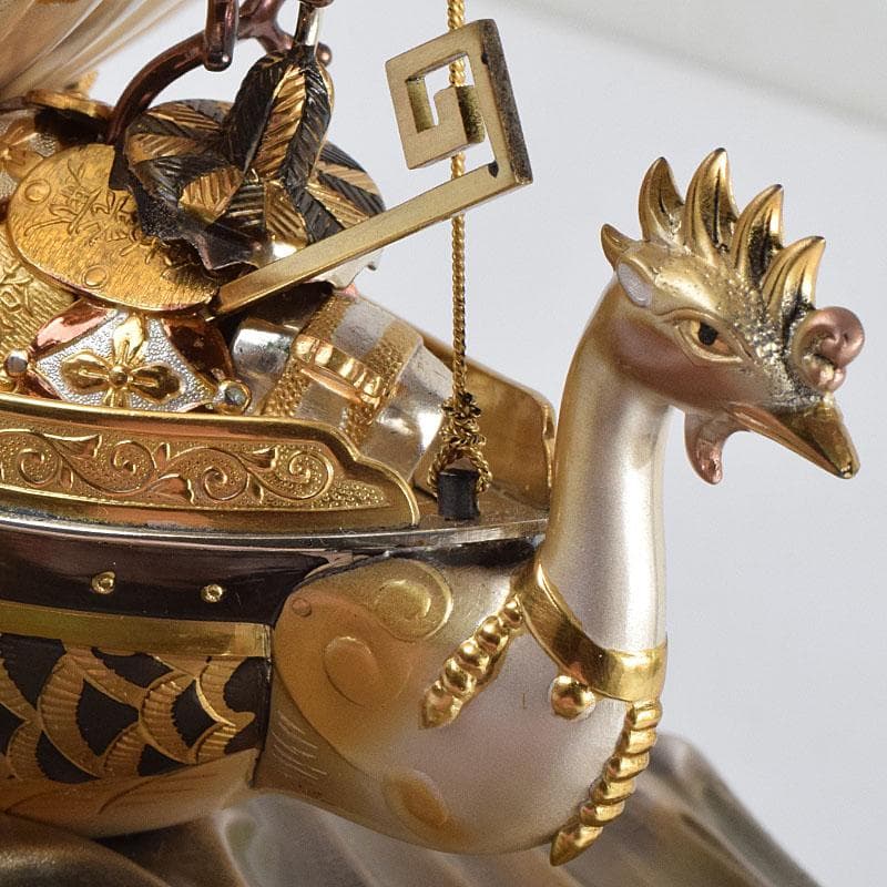 関武比古造 銀製 STERLING980 宝船 大阪尚美堂木箱 F R9406H