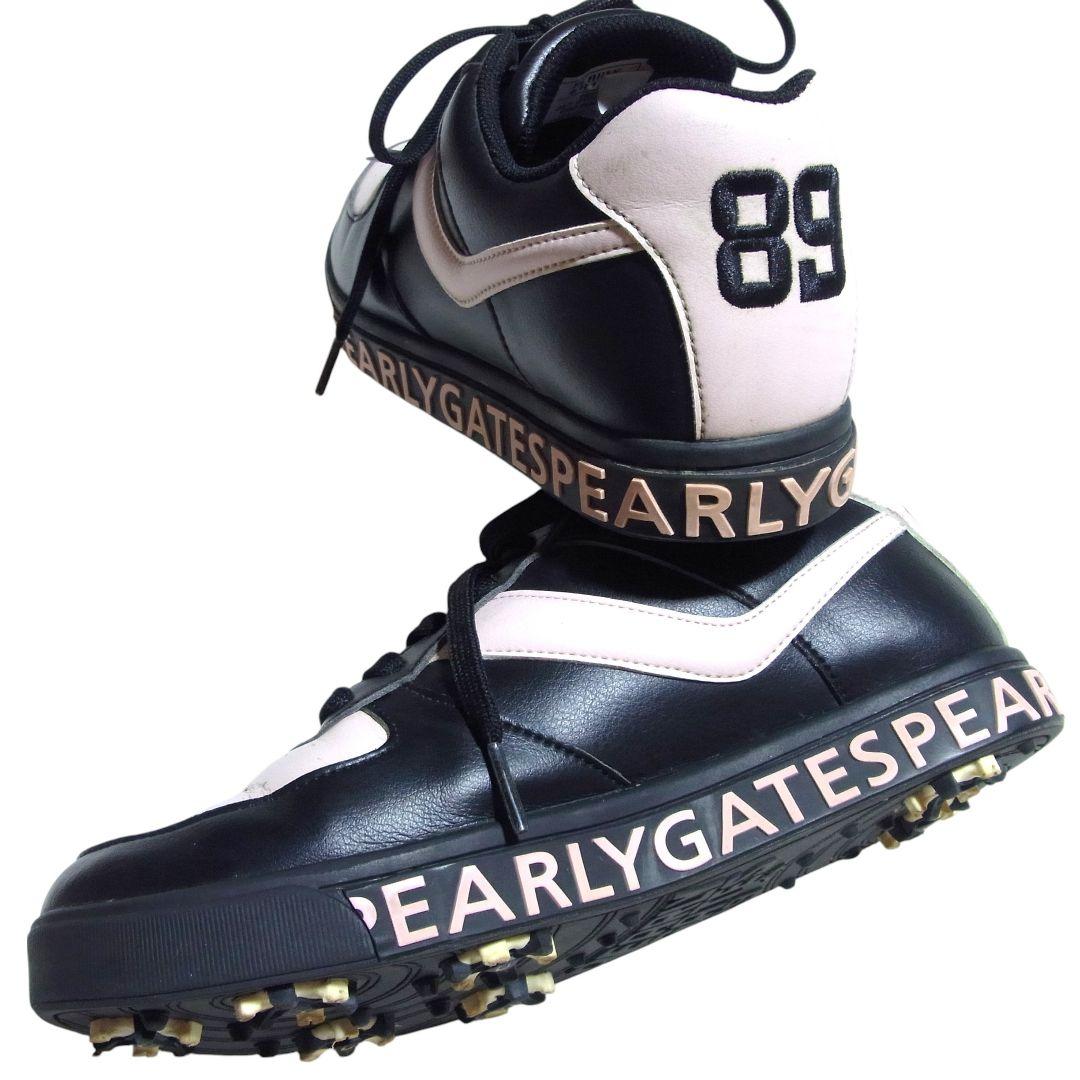 パーリーゲイツ ゴルフシューズ 24.5cm ピンク x ブラック レディース