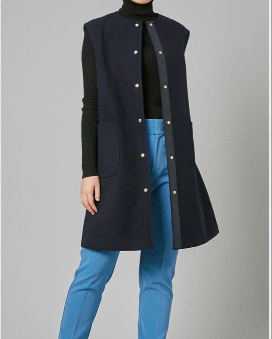 マッキントッシュフィロソフィー メルトン ロングジレ ノーカラー 36 1223