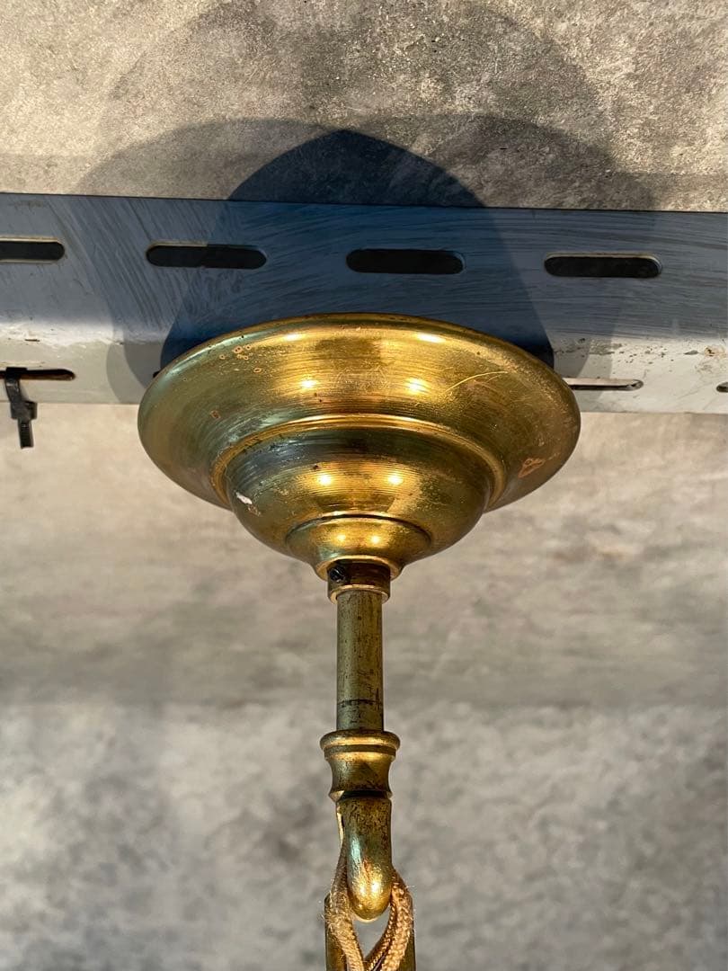 34. フランス アンティーク シャンデリア 3灯 キャンドル ブロンズ