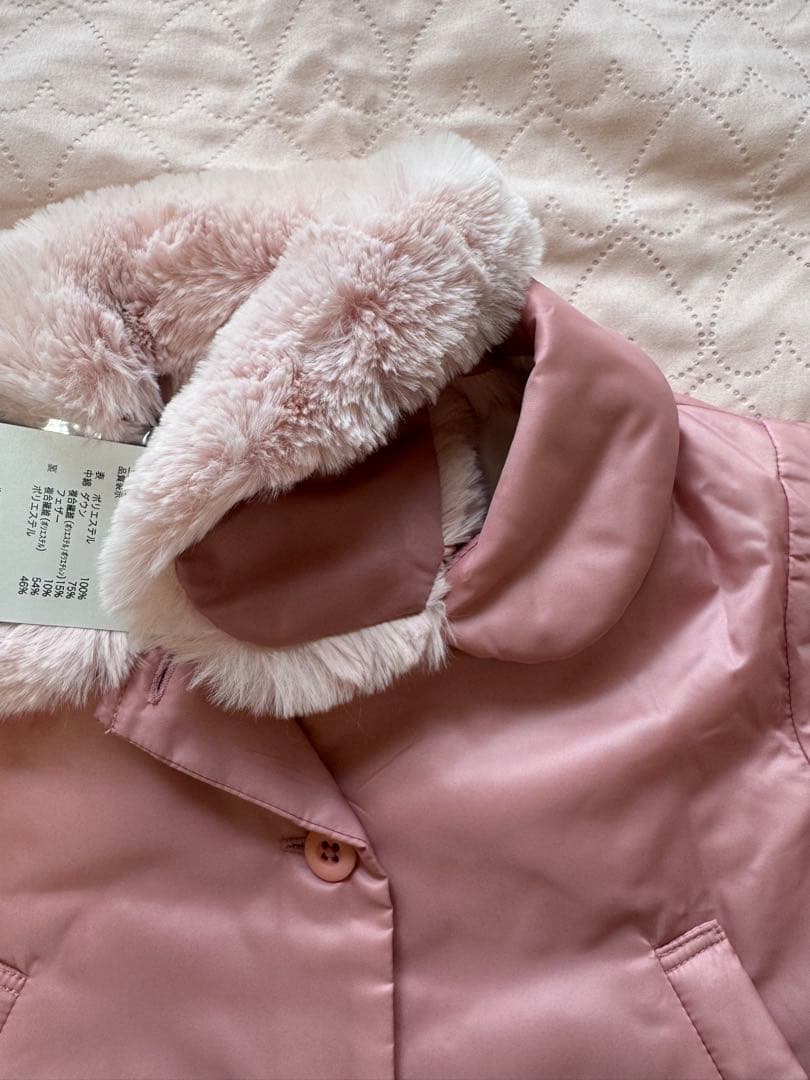 familiar ファミリア ショート中綿コート ピンク 週末限定セール