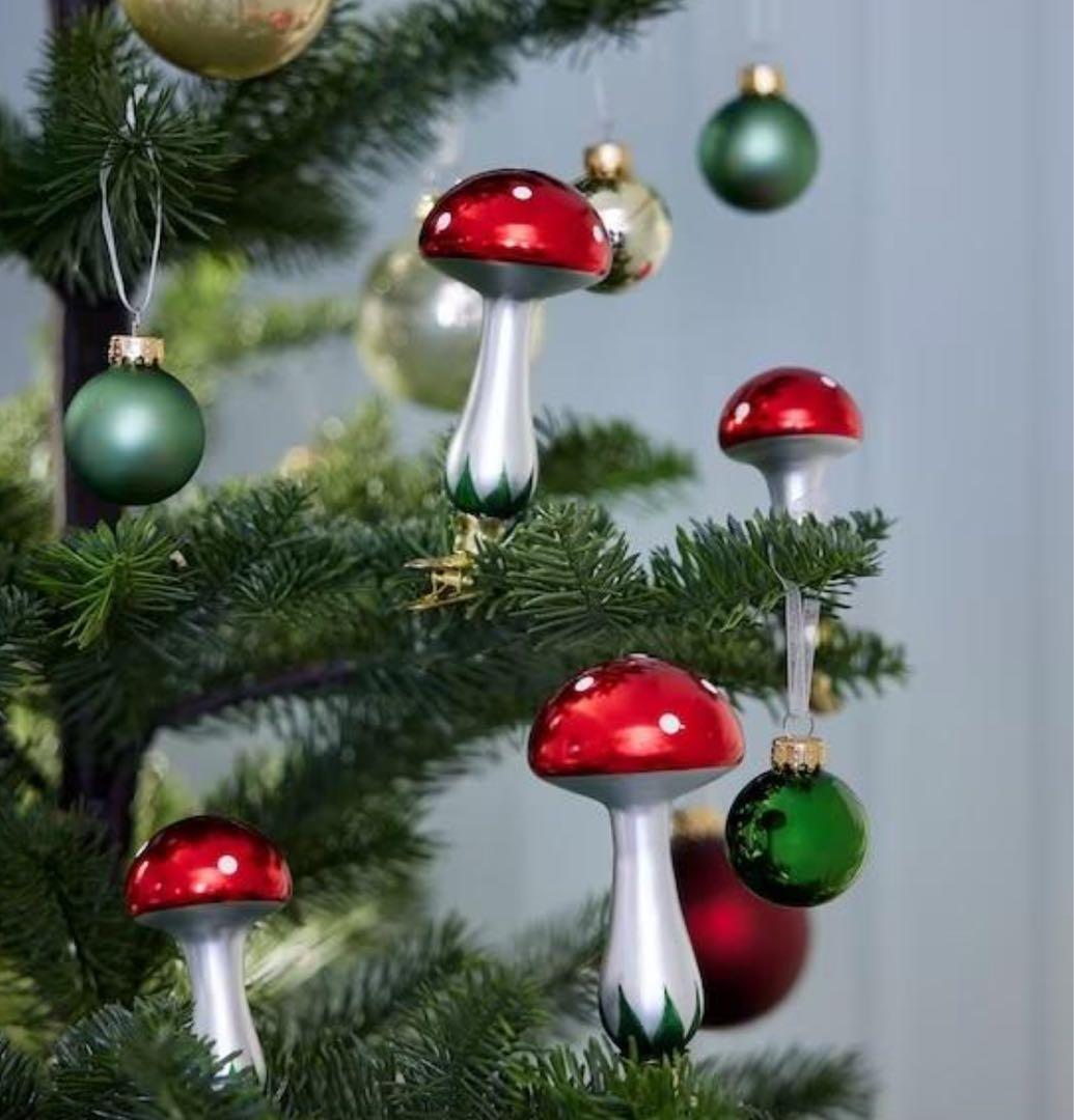 IKEA きのこ 3個セット キノコ クリップ オーナメント 飾り クリスマス