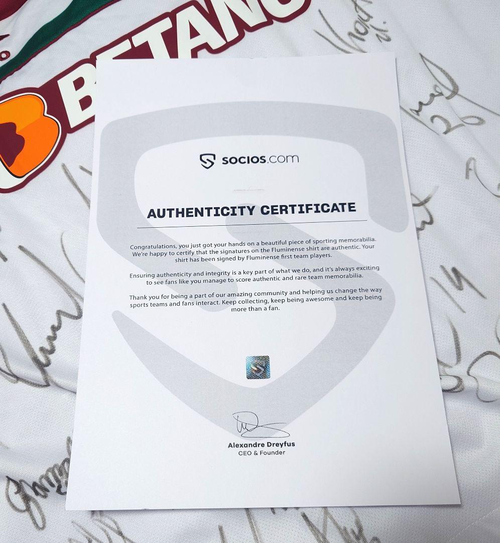 希少】フルミネンセ 直筆サイン入りユニフォーム Lサイズ 本物 - メルカリ