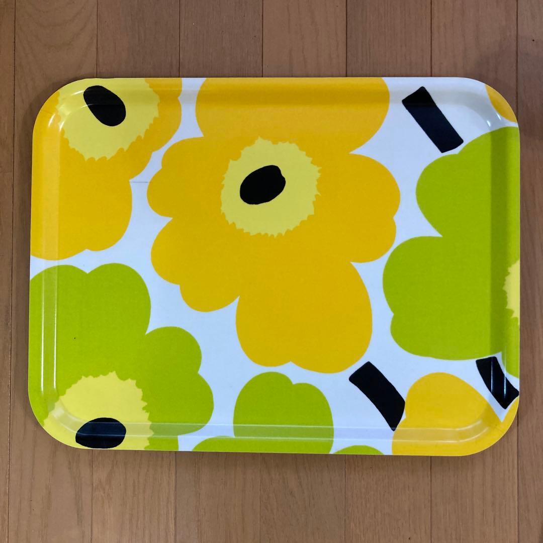 marimekkoマリメッコ 大きなトレイ 黄色ウニッコ② インテリア 北欧