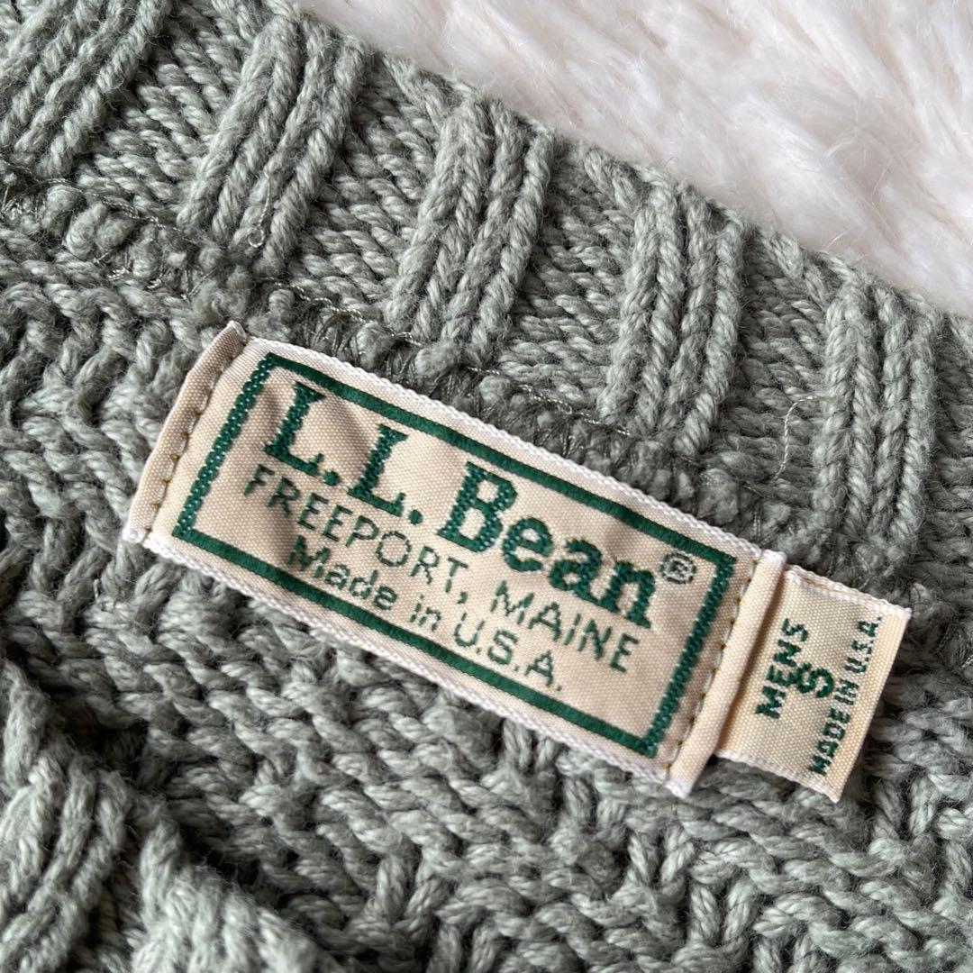 80s 90s L.L.Bean ケーブルニットセーター コットン USA製 S