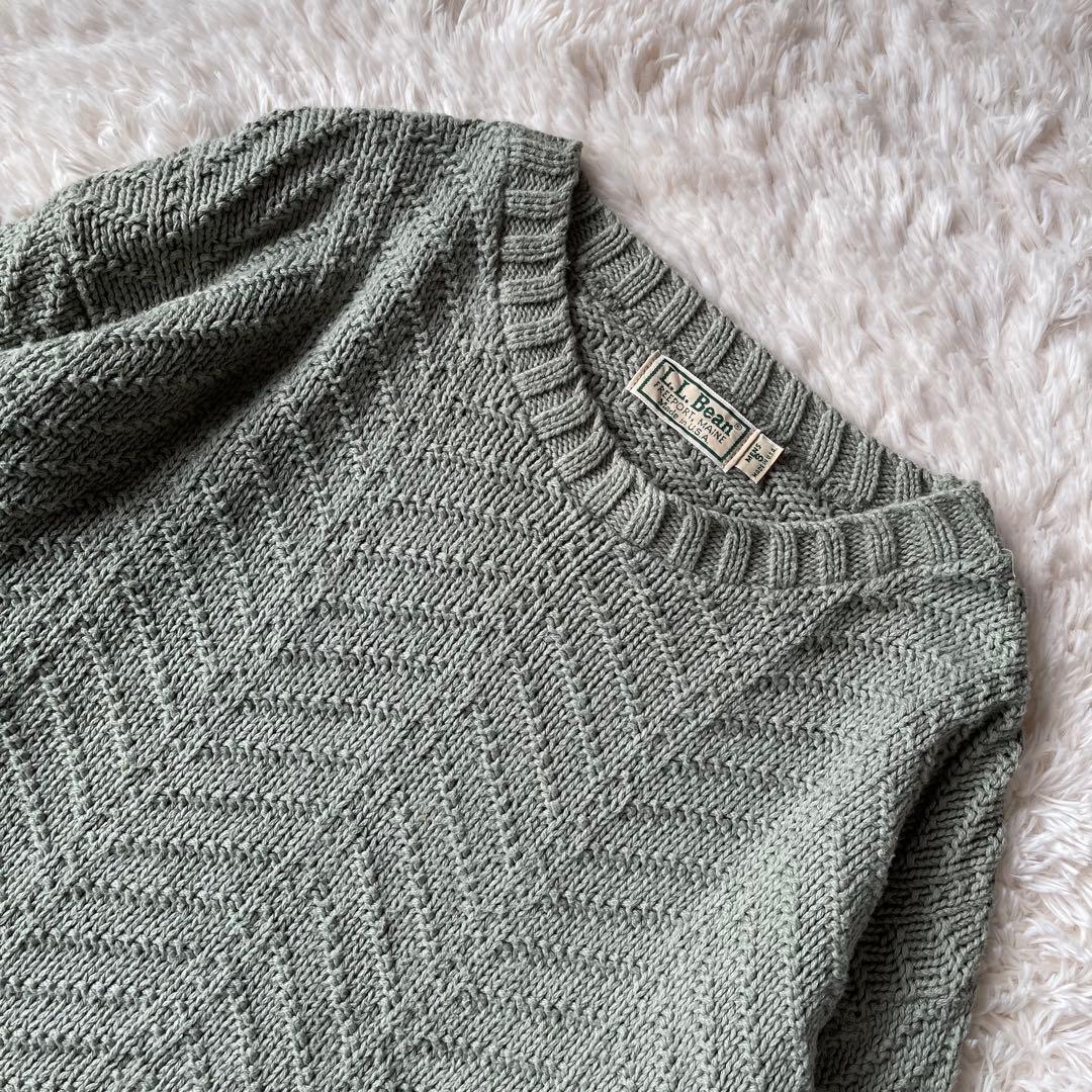 80s 90s L.L.Bean ケーブルニットセーター コットン USA製 S