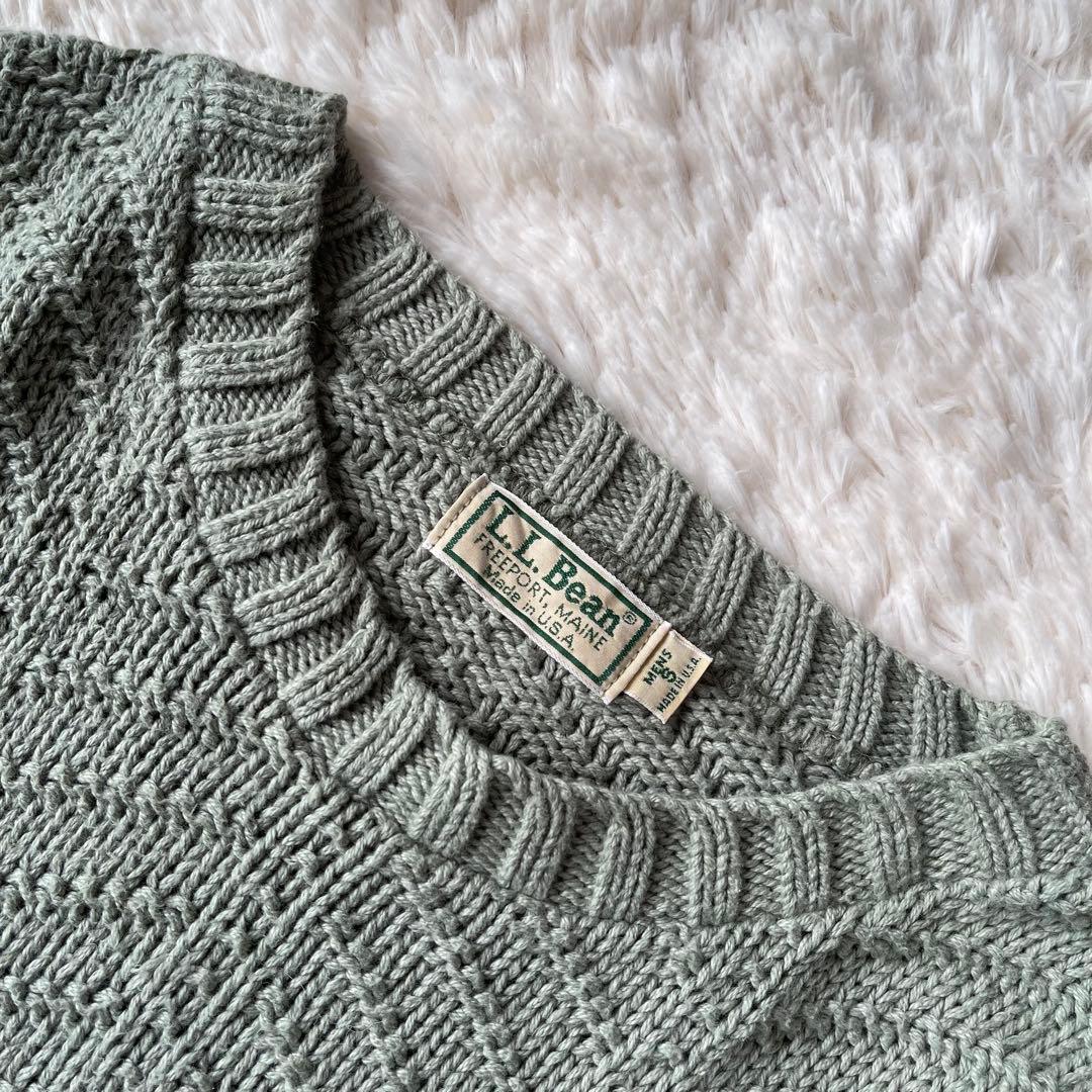80s 90s L.L.Bean ケーブルニットセーター コットン USA製 S