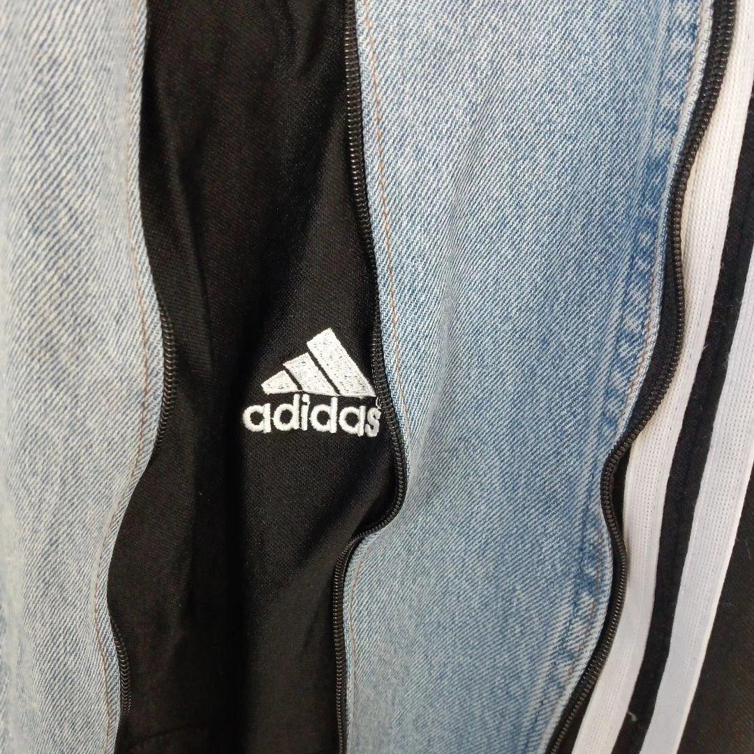 □11.6 a54 リメイク ワイドデニム ×トラックパンツ ドッキングパンツ