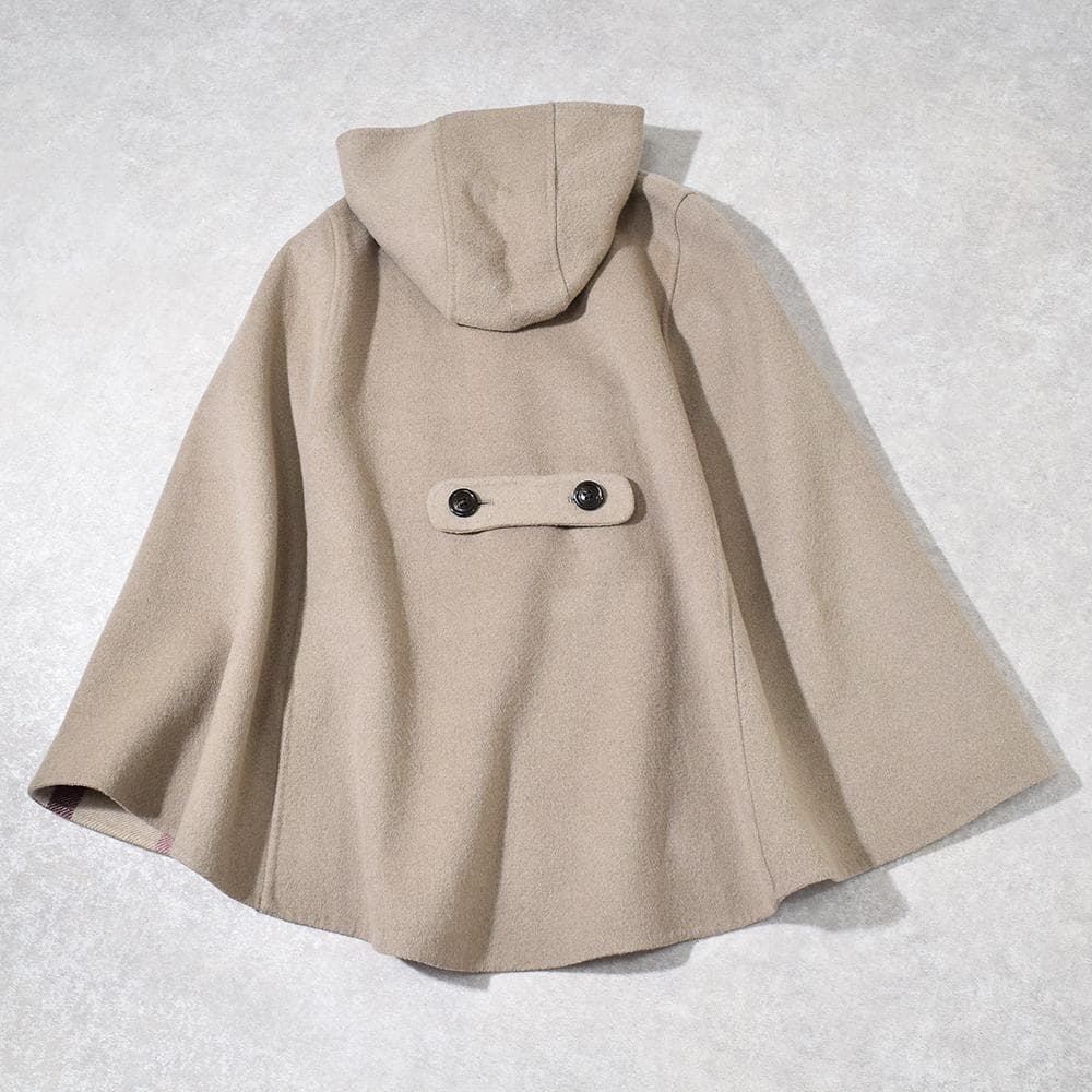 ブルーレーベルクレストブリッジ 両面 リバーシブル ケープコート メガ