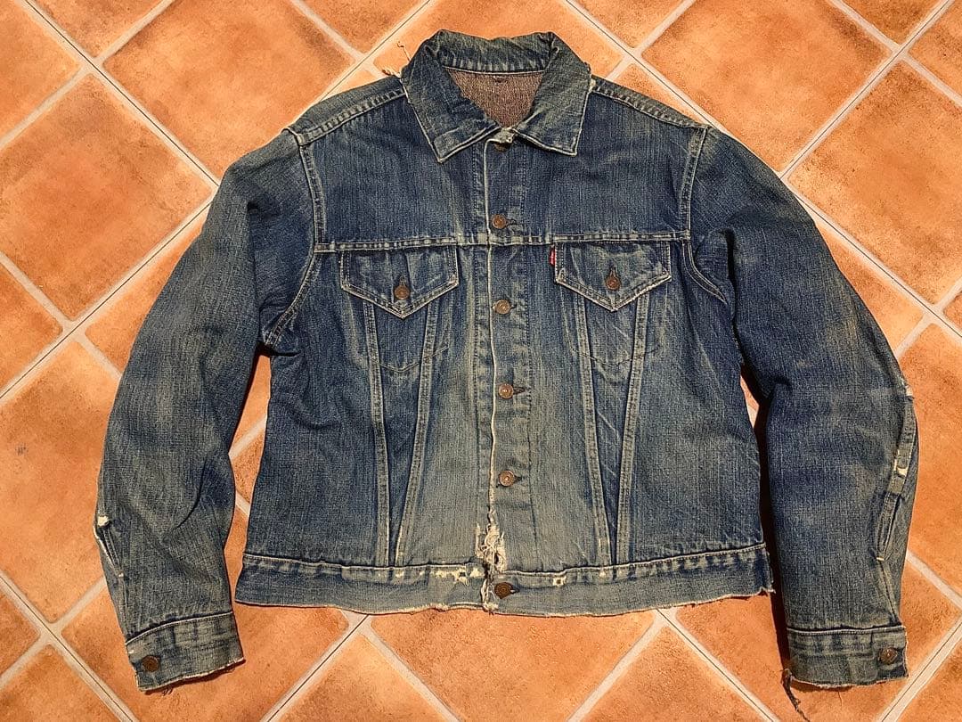 60sオリジナル濃紺Levisリーバイス70505 BIGEブランケットジャン