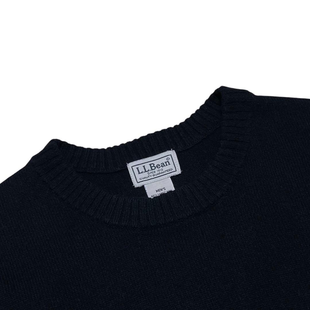 L.L.BEAN ニット ブラック ラムウール 無地
