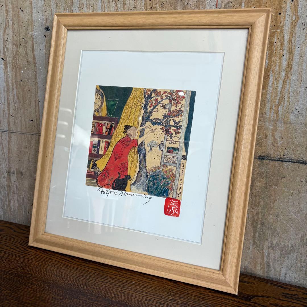 フジコヘミング　FEEDING 餌撒き　リトグラフ　絵画　版画　ウルちゃん フジ子・ヘミング アート 絵画 餌撒き ポストカードおまけ付き - メルカリ