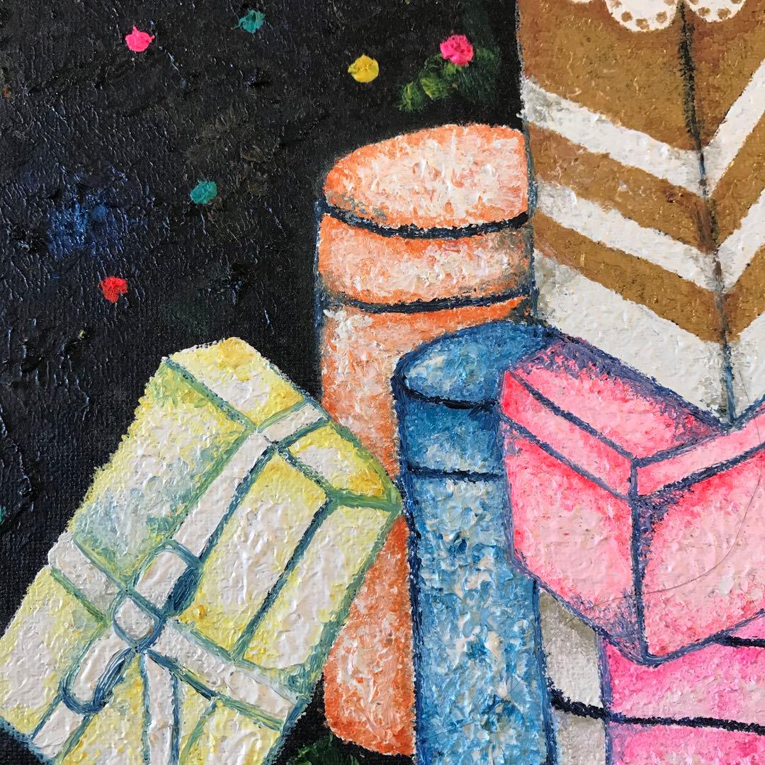 橋本のぞみ「ハッピーライフ ネコ」油絵 F6 額なし 油絵 油画 キャンバス D