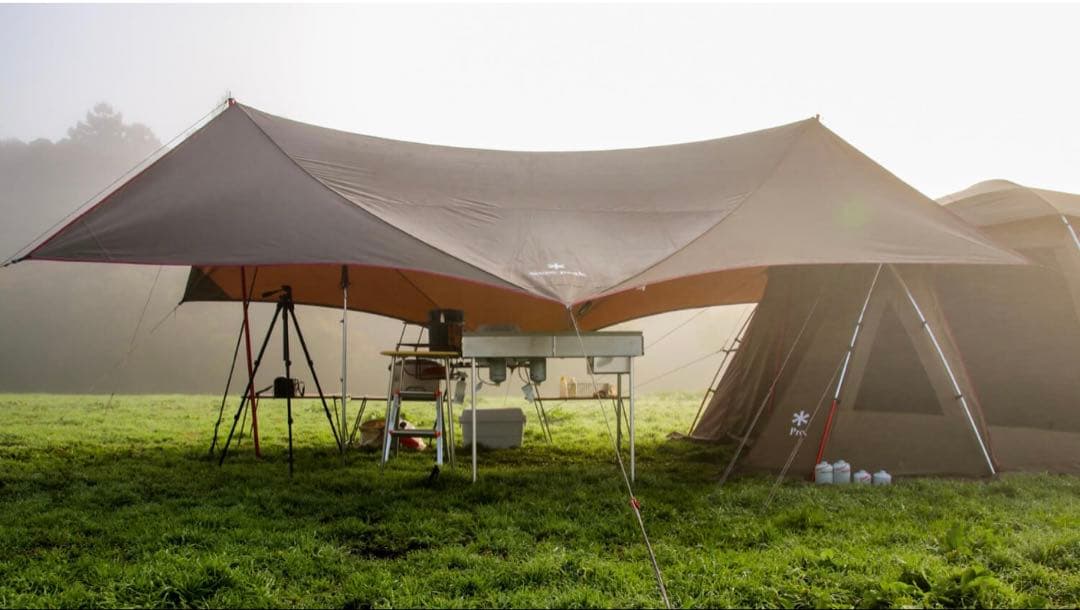 スノーピークHDタープ シールド ヘキサエヴォ Pro.焚火インナー　ポール2本 レビュー】スノーピーク 「ヘキサエヴォpro」 でかいタープに包まれる