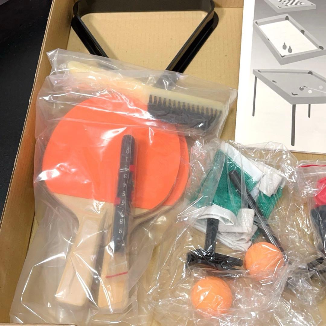 4in1 マルチビリヤード台 卓球 ホッケー チェス パーティー向け