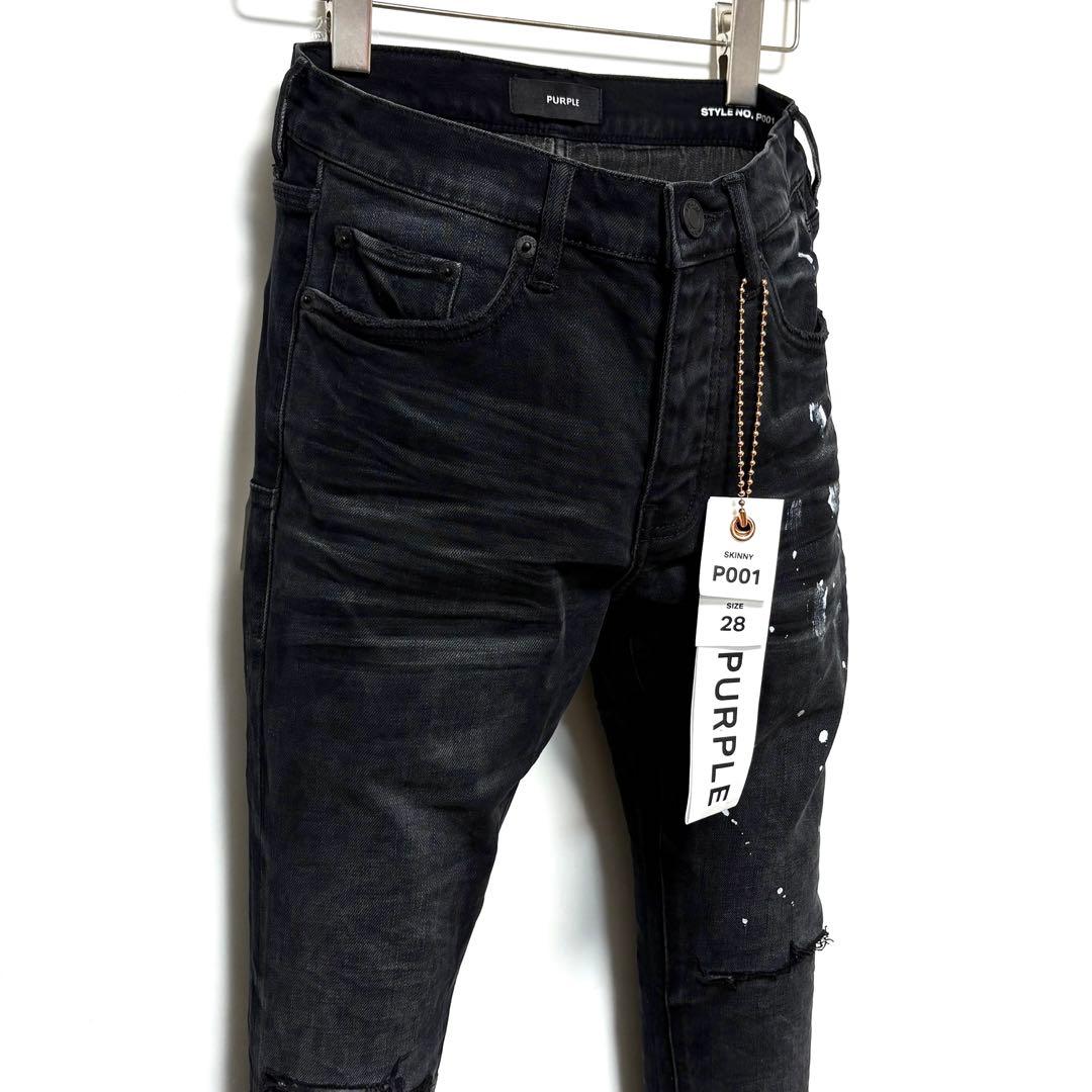 新品 PURPLE BRAND P001 ペイント加工スキニーデニム 28 - メルカリ