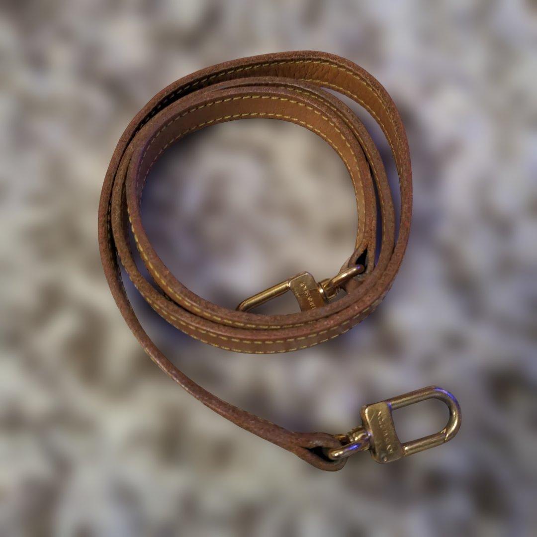 Louis Vuitton レザー ストラップ ブラウン 中古・古着通販】LOUIS VUITTON (ルイヴィトン) キーポルバンド