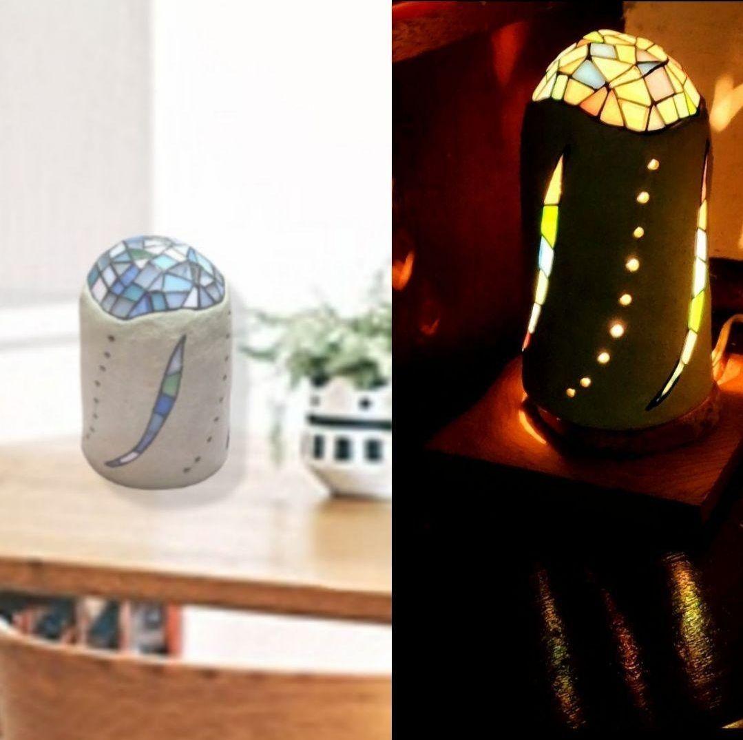 《希少価値 》陶ステンドグラスランプ