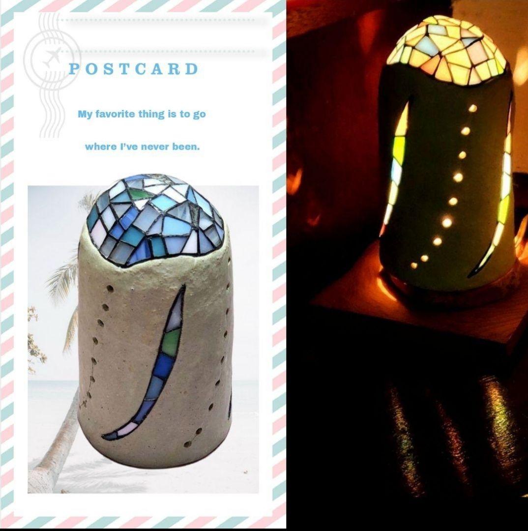 《希少価値 》陶ステンドグラスランプ