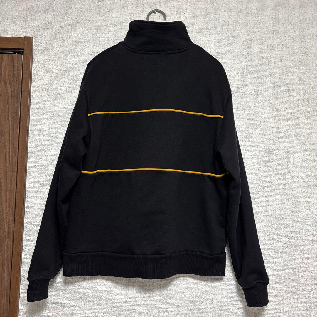 完売モデル】FR2 ハーフジップ スウェット 刺繍ロゴ 黒 黄 Mサイズ