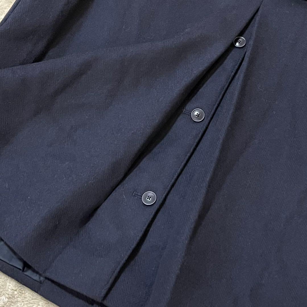 新品 LES MUES ウール カシミヤ ロングコート 紺 LL イタリア製