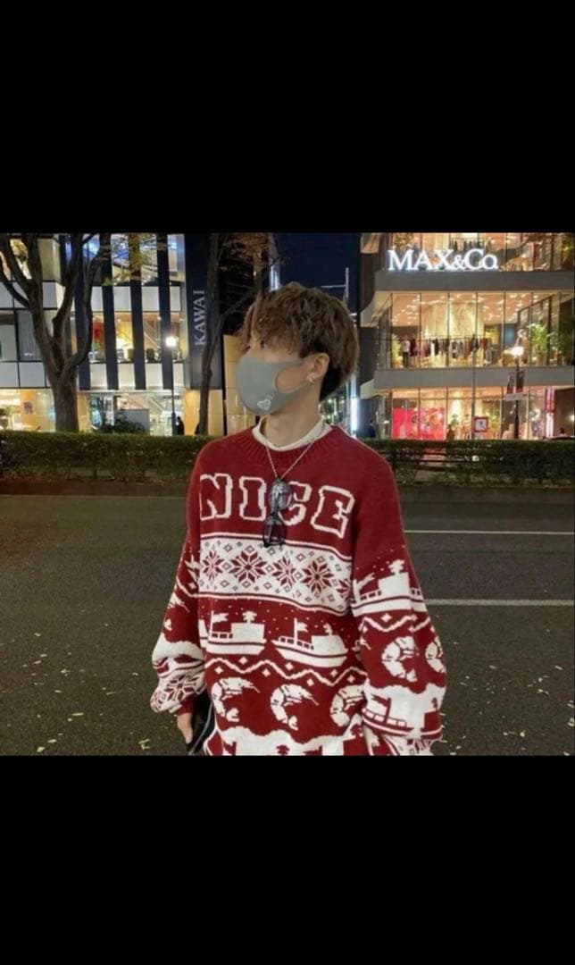 N*様 【コムドットゆうた着用モデル】keboz ニットL 入手困難 コムドットゆうた着用】ケボズ keboz 入手困難 即完売 ナイス ニット