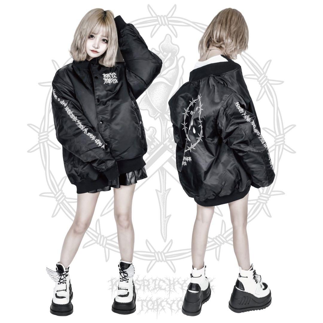 KRY CLOTHING DAEKI BIGサイズ中綿スタジャン ブラック L DAEKI