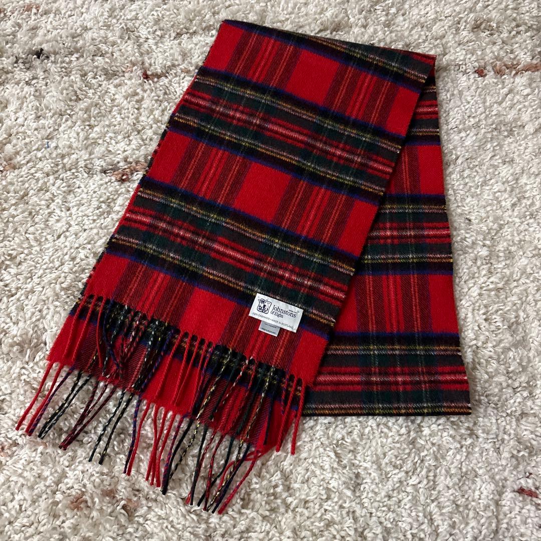 Johnstons of Elgin カシミヤ　ストール　マフラー　　チェック Johnstons of Elgin（ジョンストンズ オブ エルガン） ジョンストンズ
