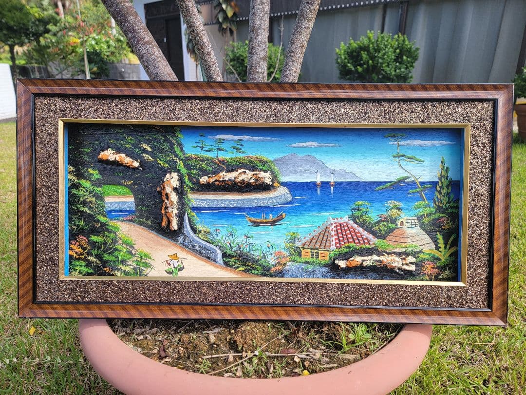 風景画 沖縄　アンティーク　絵画　絵　 約87.5cm x 42.5
cm Amazon.co.jp: アートフォト 絵画 壁掛け 南国ビーチ （沖縄県 竹富島