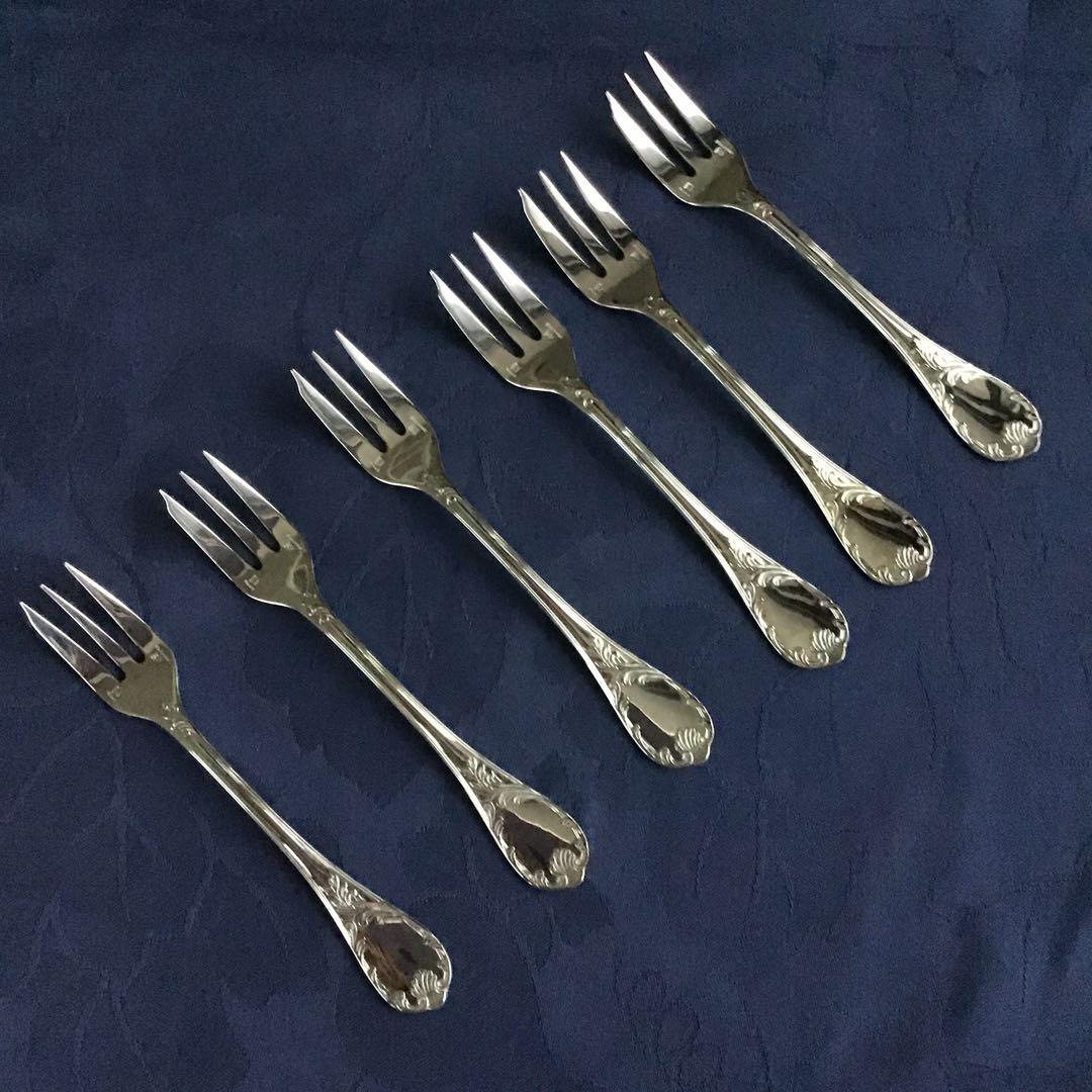 CHRISTOFLE MARLY シルバーコーティングケーキフォーク6本　美品 マルリー ケーキフォーク