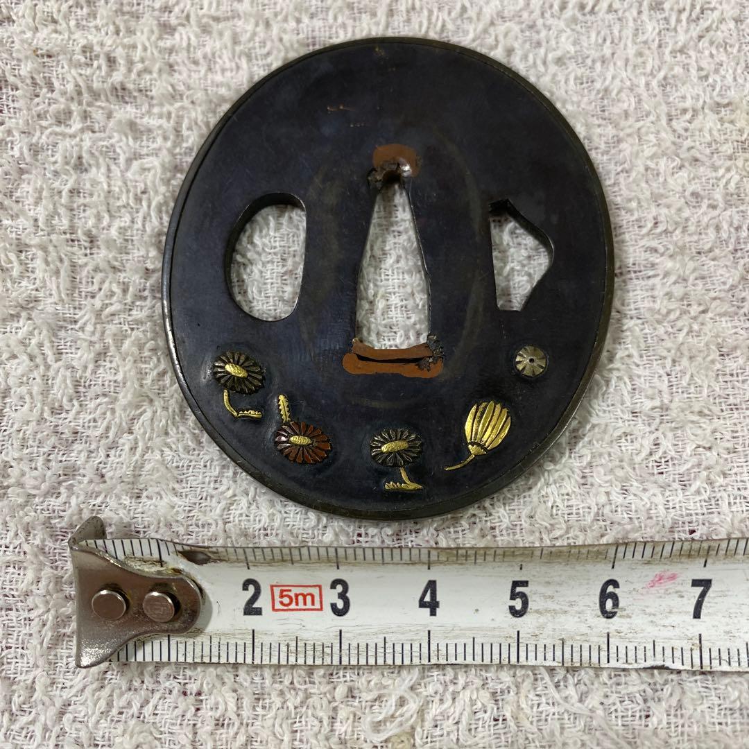 B-32 鍔 武具 刀装具 金銀象嵌 銅製 刀 装飾品 美術品 工芸品