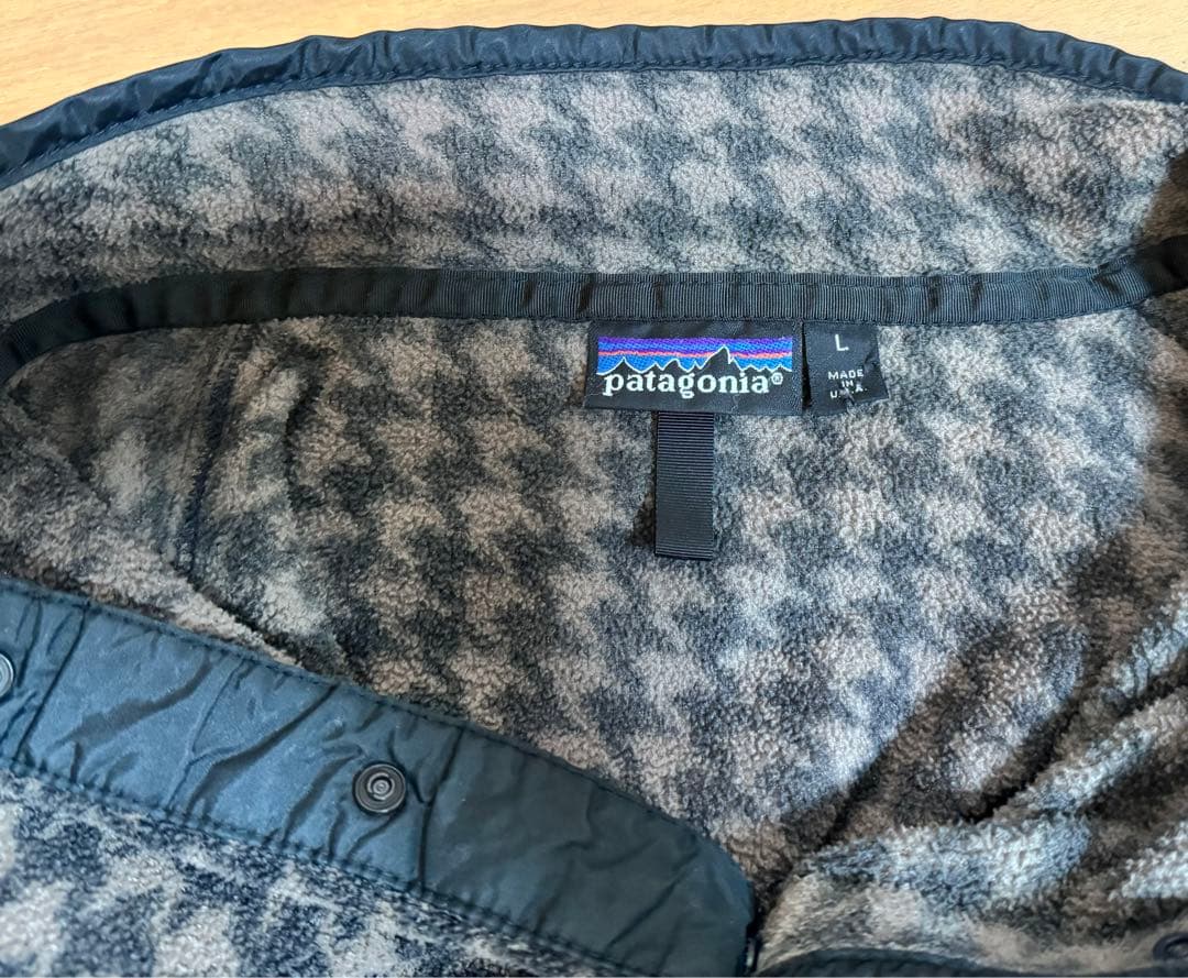 パタゴニア 激レア スナップT 千鳥格子 フリース 1990年 USA製 総柄