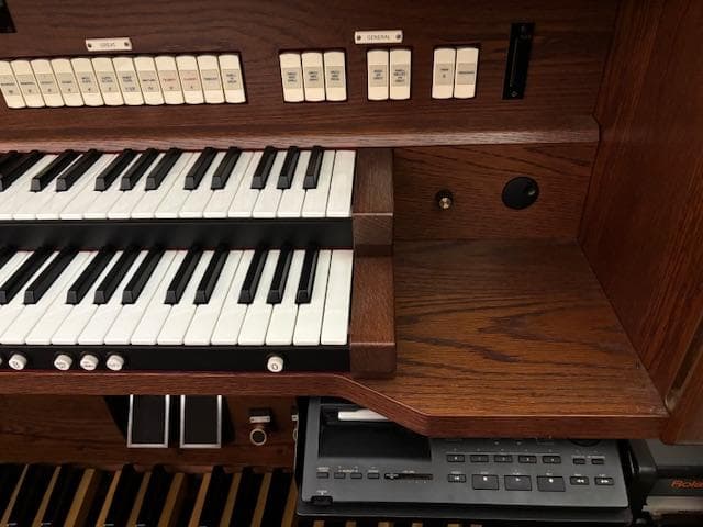 電子オルガン 61鍵 ブラウン