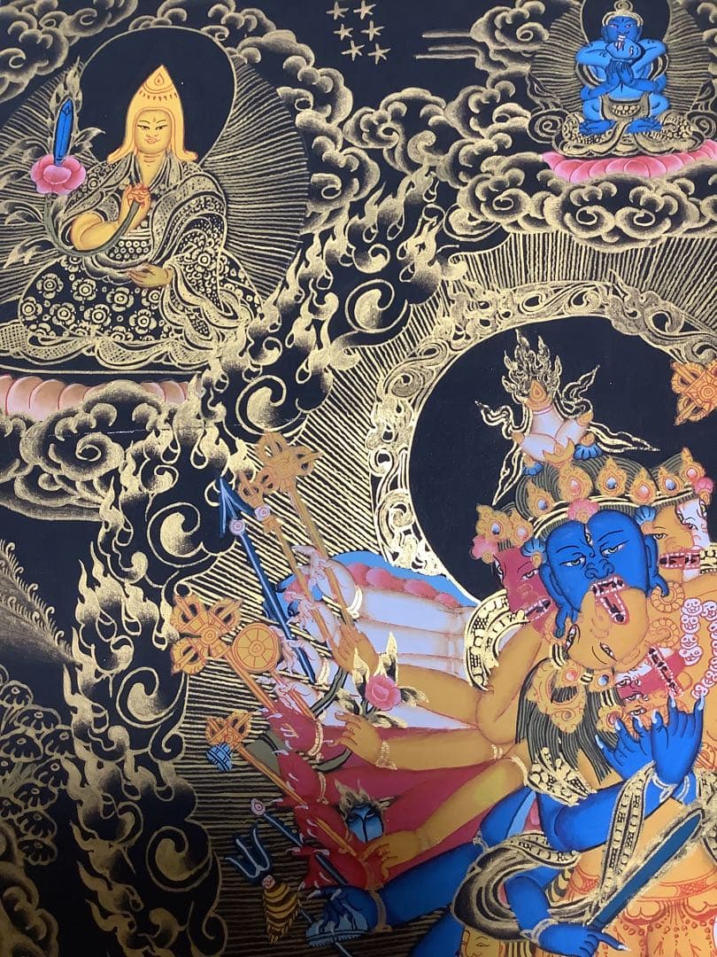 チベット密教 新品 》 カーラチャクラ 時輪金剛 タンカ 曼荼羅 手描き