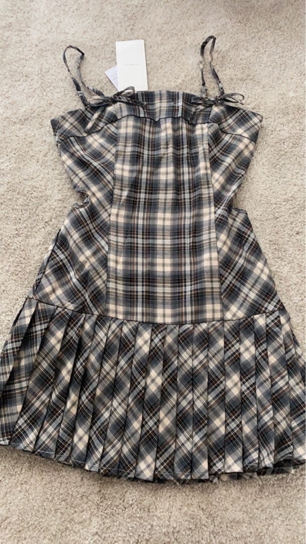 即日発送❣️andmary Karen check mini dress beig