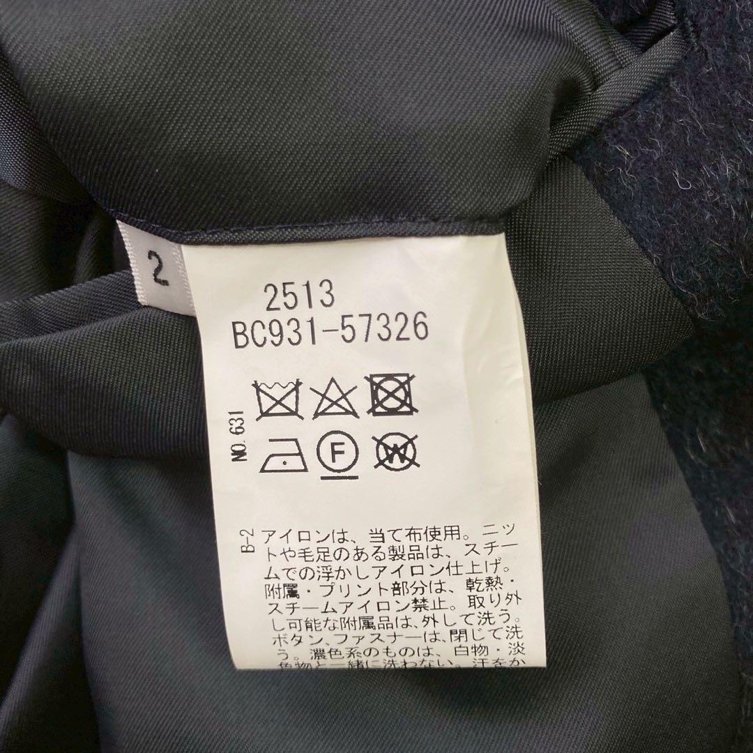 《美品》 TAKEO KIKUCHI カシミヤ混コート ネイビー M 秋冬