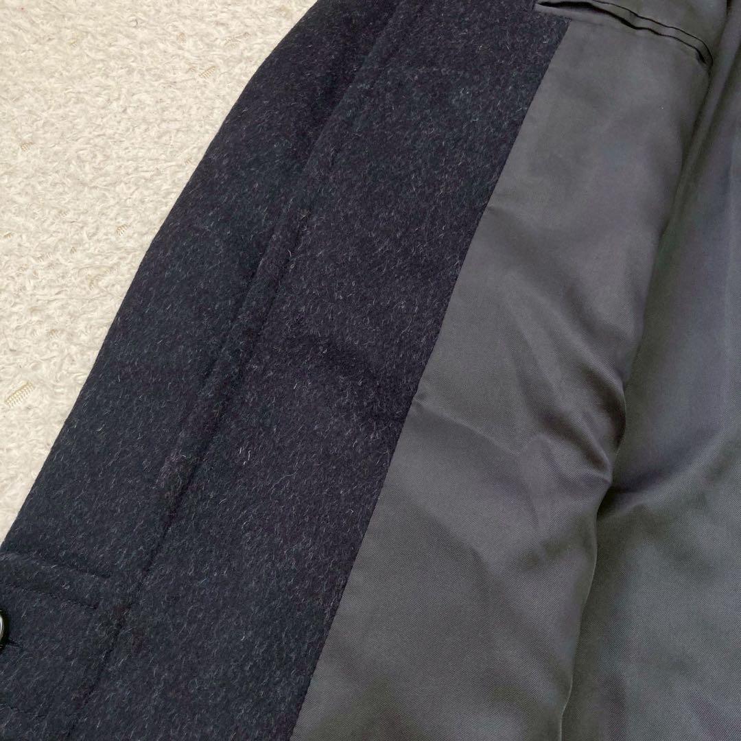 《美品》 TAKEO KIKUCHI カシミヤ混コート ネイビー M 秋冬