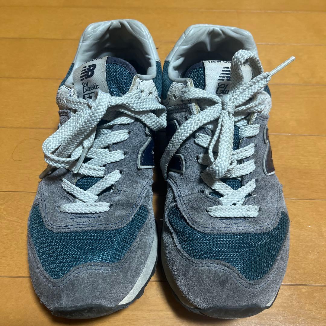 New Balance スニーカー グレー/ネイビー - メルカリ