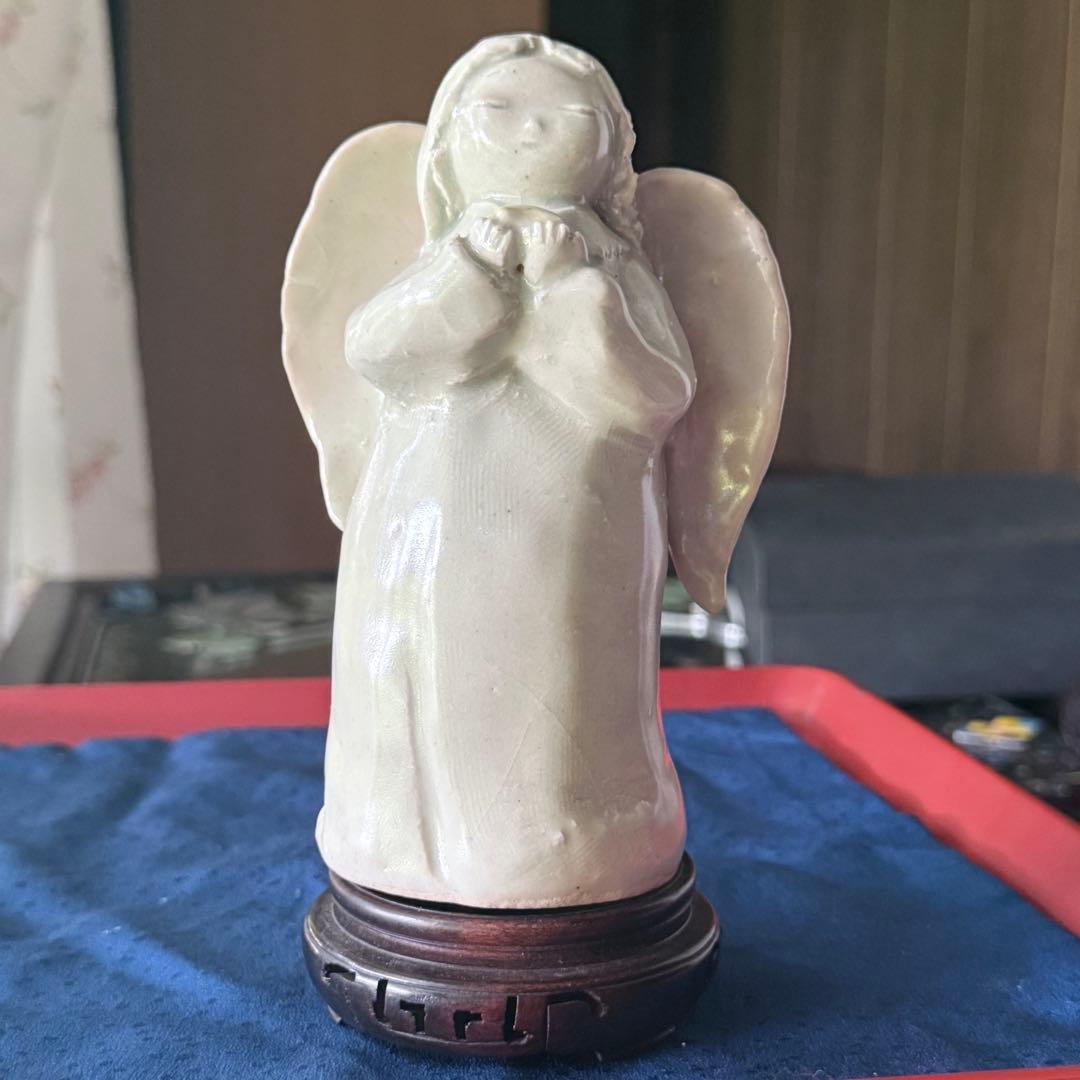 F様へ感謝お嫁入り‼️愛ある作家の最上手フィギュリン「黄色い星にいのる天使」一体