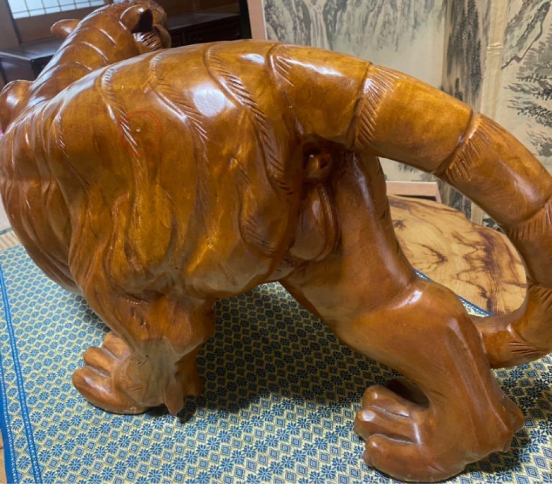 虎 木彫り 置物 - メルカリ