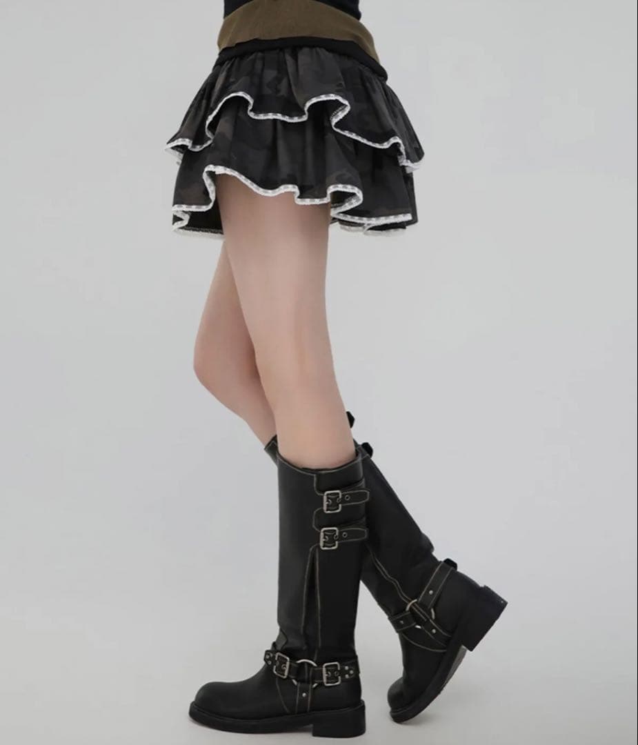 美品 eimy istoire ラップミニスカート キュロット黒 ブラック S eimy
