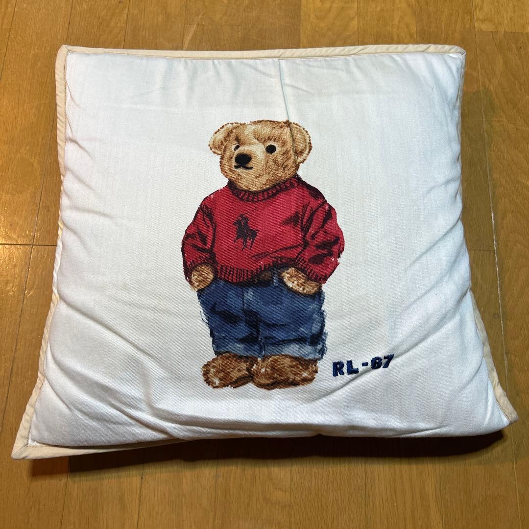 ラルフローレン クッション カバー ポロベア 白 クッション付き - メルカリ